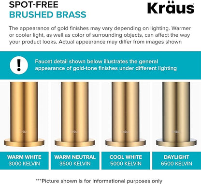 KRAUS Pop-Up Drain, Fits Sinks with 1.75 in. Drain Opening, Brushed Gold,PU-10BG