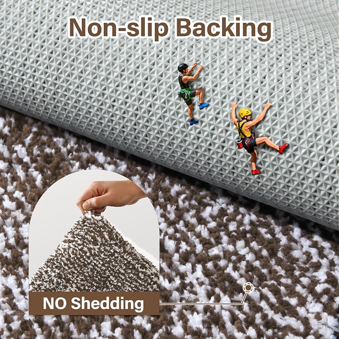 60x24 Long Bathroom Rugs Washable Non Slip, Brown Bath Mat for Bathroom Floor Tub, Soft Absorbent Quick Dry Mats for Shower,Bathtub,Home Decor