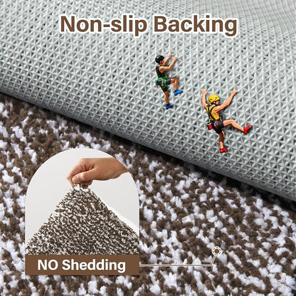 60x24 Long Bathroom Rugs Washable Non Slip, Brown Bath Mat for Bathroom Floor Tub, Soft Absorbent Quick Dry Mats for Shower,Bathtub,Home Decor