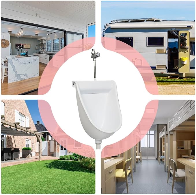 Floating Toilet Wall Mounted Male Toilet with Flush | Male Urinals for Home Dorm Garden RV Apartment Dad Boyfriend Grandpa