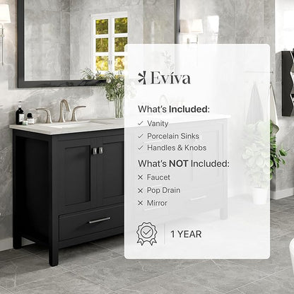 Eviva Aberdeen 72 in. Espresso Double Sink Bath Vanity with Carrara Quartz Top and Undermount Porcelain Sinks