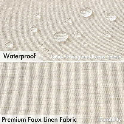 MIULEE 72 x 90 Extra Long Linen Shower Curtain Cream Beige 12 Metal Hooks | Heavy, Fabric Shower Curtain Set, Waterproof Neutral Thick Cloth Shower Curtain, Bathroom Hotel Bathtub, Washable