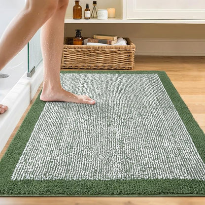 48x32 Large Bathroom Rugs Washable Non Slip, Matcha Green Bath Mat for Bathroom Floor Tub, Soft Absorbent Quick Dry Mats for Shower, Bathtub,Home Decor