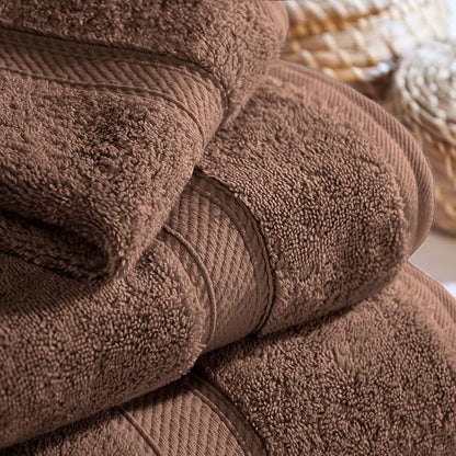 Superior Egyptian Cotton Ultra Plush & Absorbent, 3 Piece Set, Chocolate | Quick Dry, Soft Luxury Towel Set, Bath Essentials, Guest Bath, Spa, 1 Bath, 1 Hand, 1 Face Towels, Madeline Towels