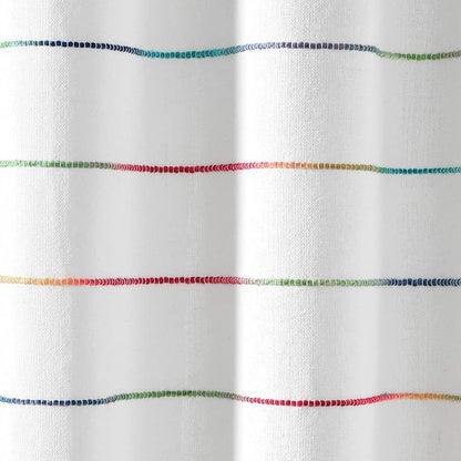 Lush Decor Ombre Stripe Yarn Dyed Cotton Shower Curtain, 72" W x 72" L, Rainbow - Fabric Shower Curtains - Striped Bathroom Curtain - Farmhouse & Coastal Decor
