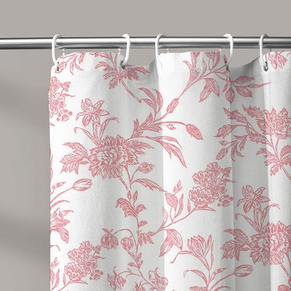 WOUVMA Pink Shower Curtain Floral Cotton Cottagecore Shower Curtain for Bathroom 72" W x 72" L