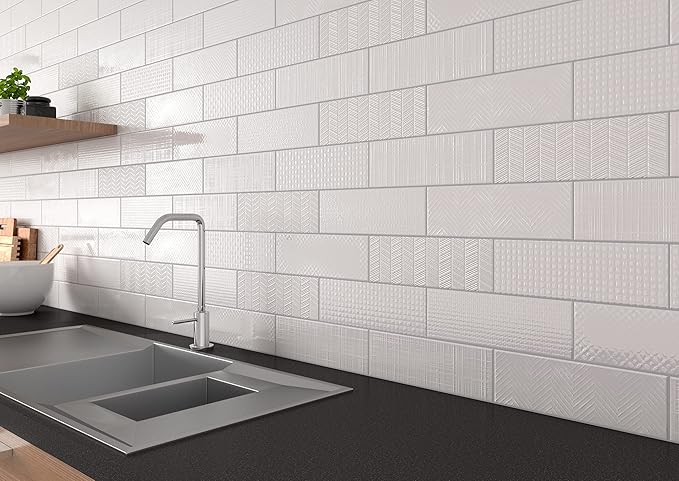 M S International Urbano Dusk Glossy Ceramic Subway Wall Tile for Bathroom, Kitchen Backsplash, Accent, and Shower - Sample