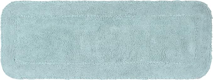 Home Weavers Radiant Collection 100% Cotton Bathroom Rugs Set, Machine Washable Rug, Extra Soft and Absorbent Bath Rug, Kitchen Mat, Bath Mat Set, Bath Floor Mat Non Slip, 21"x54" Runner, Sky Blue