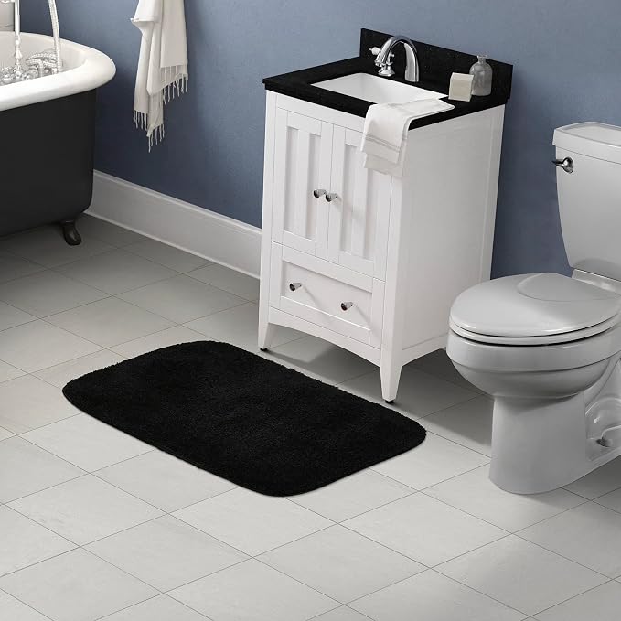 Garland Rug Traditional Bath Rug, 24-Inch by 40-Inch, Black