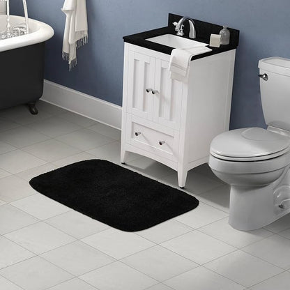 Garland Rug Traditional Bath Rug, 24-Inch by 40-Inch, Black