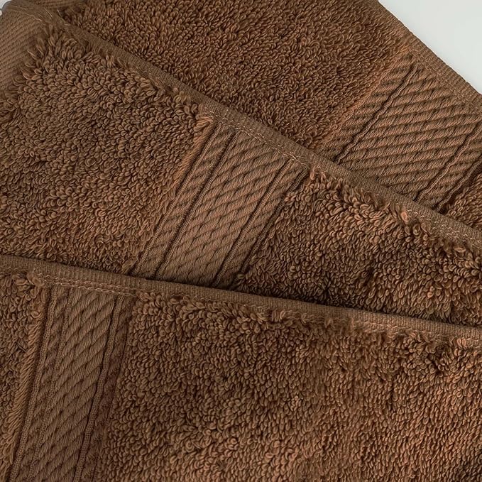 SUPERIOR Egyptian Cotton Ultra Plush & Absorbent, 8 Piece Set, Chocolate | Quick Dry, Soft Luxury Towel Set, Bath Essentials, Guest Bath, Spa, 2 Bath, 2 Hand, 4 Face Towels, Madeline Towels