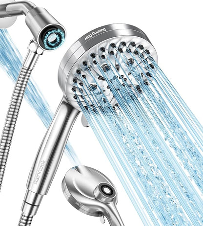 Handheld Shower Head High Pressure JOMST – Magnetic Holder,10 Spray Modes with Power Wash for Pets&Tile&Toilet, Filtered for Softer Skin & Shinier Hair, 1.8GPM, Stainless Steel Hose