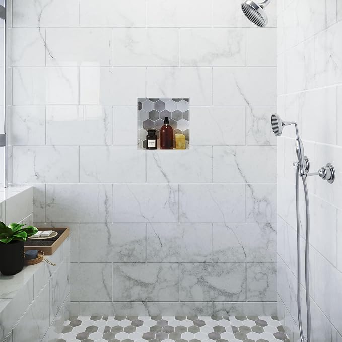 Shower Niche, Shower Niche Insert Tile Ready, 12x12 Inch, Soap Box, Prefab | Houseables Recessed Bathroom Storage, In Wall Shelf, Cubby Inserts, Recessed Shampoo Caddy, Inset Shelves, Built In Nook