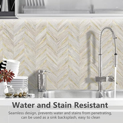 STICKGOO Herringbone Tile Peel and Stick Backsplash for Kitchen&Bathroom