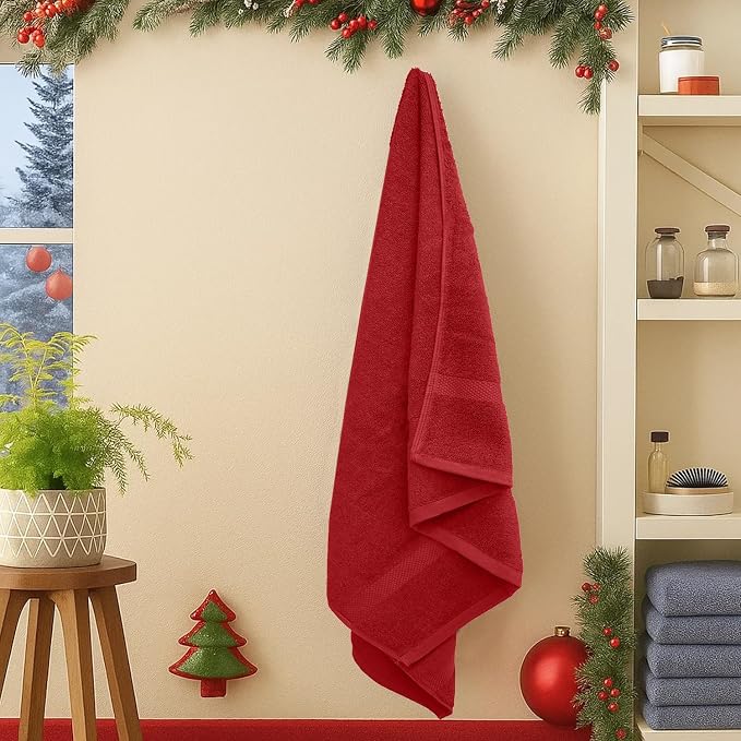 DAN RIVER 600 GSM Cotton Large Bath Towels Set of 4, 27 x 54 Inches | Larger & Lighter Weight Towels for Bathroom - Highly Absorbent & Quick Dry 100% Cotton Bath Towel Set for Home, Spa & Hotel