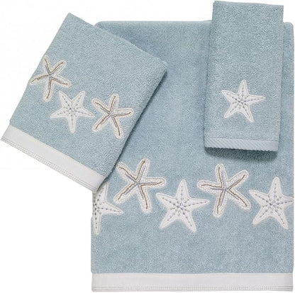 Avanti Linens - Fingertip Towel, Soft & Absorbent Cotton Towel (Sequin Shells Collection)