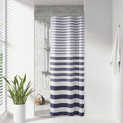 Madison Park Stall Shower Curtain for Bathroom, Grey Ombre, 36" x 72" | Ariana Ombre Cozy, Spa Quality Modern Waffle Weave Contemporary, 3M Scotchgard Treatment, Machine Washable