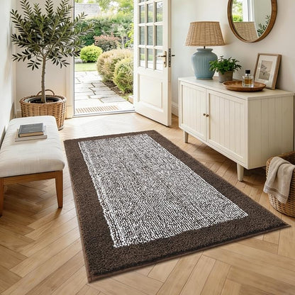 48x32 Large Bathroom Rugs Washable Non Slip, Brown Bath Mat for Bathroom Floor Tub, Soft Absorbent Quick Dry Mats for Shower, Bathtub,Home Decor