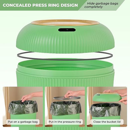 Pukomc Smart Sensor Wastebasket, Convenient and Hygienic Easy to Use | Technology Sensor Waterproof Wastebasket Plastic Trash Can for Kitchen, Bathroom, Bedroom, Living Room, Office and Outdoor