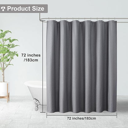 OVZME Berry Grey Waffle Shower Curtain, 3D Embossed Textured Grey Fabric Shower Curtain for Bathroom, Water Resistant Washable Hotel Spa Luxury Decorative Bath Curtains, 72x72 Inches