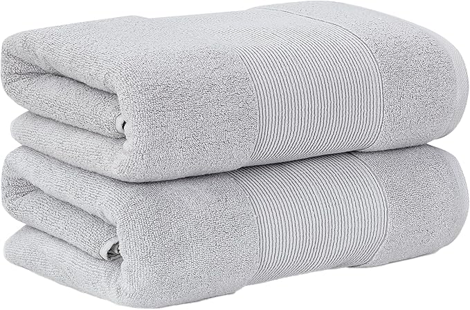Modern Threads - Air Cloud 2-Pack 100% Zero-Twist Cotton Bath Sheet Set - Super Absorbent & Quick Dry - 500 GSM - Soft & Plush, Gray