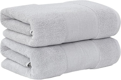 Modern Threads - Air Cloud 2-Pack 100% Zero-Twist Cotton Bath Sheet Set - Super Absorbent & Quick Dry - 500 GSM - Soft & Plush, Gray