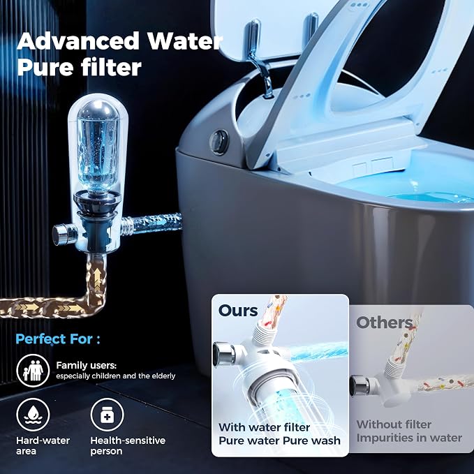 Smart Toilet with Bidet built in, Bidet Toilet with Water Filtration | Nano Self-Cleaning Glaze, Pump assisted, Auto Deodorizer, Blackout Flush, Auto Open/Close/Flush, ADA Comfort Height,MAP1000