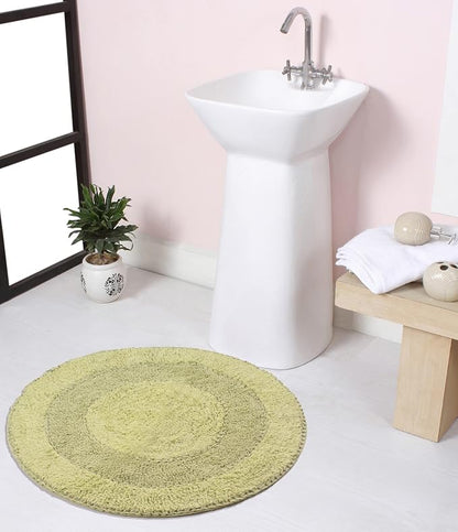 Home Weavers Radiant Collection 100% Cotton Bathroom Rugs Set, Bathroom Décor, Washable Rug, Extra Soft and Absorbent Bath Rug, Kitchen Mat, Bath Mat Set, Bath Floor Mat Non Slip, 30" Round, Green