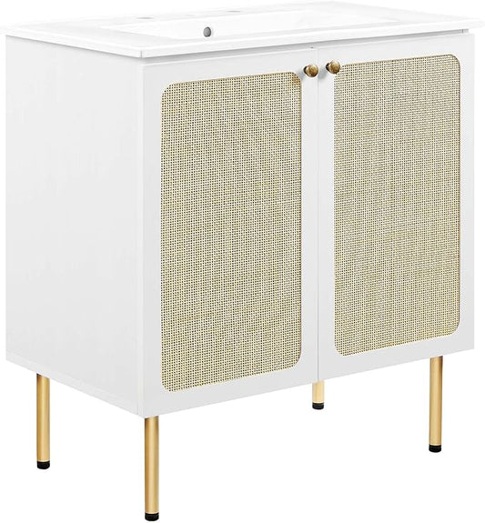 Modway EEI-6695-WHI-WHI Chaucer 30" Bathroom Vanity, White White