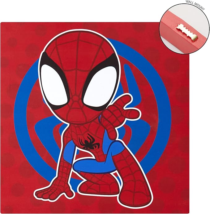 Idea Nuova Spidey and His Amazing Friends 4 Pack Square Canvas Wall Art Set, 11"x11" each for Bedroom