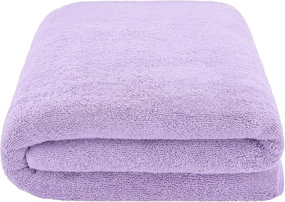 American Soft Linen 100% Cotton 600 GSM Turkish 40x80 Oversized Bath Towel Sheet, Extra Large Adult Towels for Bathroom, Lilac Bath Sheet