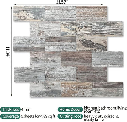2026 New Upgrade Peel and Stick Backsplash Tile, Peel and Stick 11.34" X 11.57" Wall Tile for Kitchen, Bathroom, Fireplace, Laundry (Nature Light, 1 Pack)