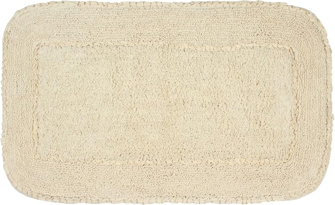 Home Weavers Radiant Collection 100% Cotton Bathroom Rugs Set, Machine Washable Rug, Extra Soft and Absorbent Bath Rug, Kitchen Mat, Bath Mat Set, Bath Floor Mat Non Slip, 21"x34" Rectangle, Ivory