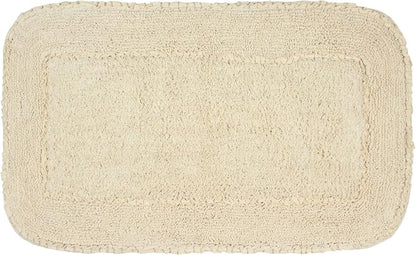 Home Weavers Radiant Collection 100% Cotton Bathroom Rugs Set, Machine Washable Rug, Extra Soft and Absorbent Bath Rug, Kitchen Mat, Bath Mat Set, Bath Floor Mat Non Slip, 21"x34" Rectangle, Ivory