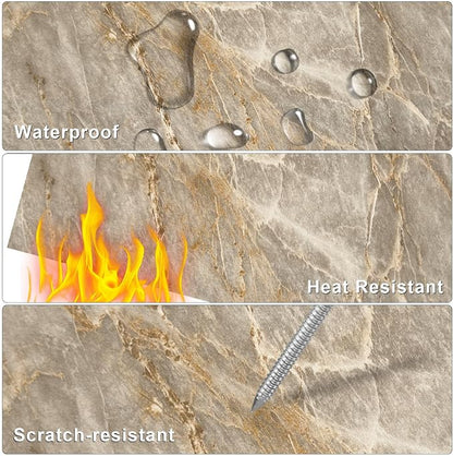 Peel and Stick Floor Tile 12 x 12 Inch Self Adhesive Marble Vinyl Flooring | waterproof and removable sticker tiles, 20-pack covers 20 Sq. Ft, DIY tiles for bedroom, bathroom, kitchen and dining room