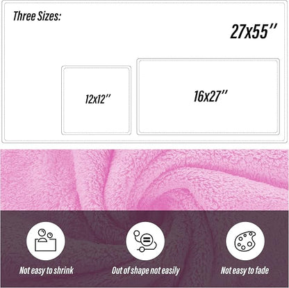 MOONQUEEN Ultra Soft Microfiber Coral Velvet Towel Set - Quick Drying - 2 Bath Towels, 2 Hand Towels, 2 Washcloths - Frozen Berry, 6 Pcs