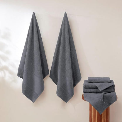 Modern Threads Air Cloud 18-Piece Towel Set - 100% Zero-Twist Cotton, 500 GSM, Quick Dry & Plush, Charcoal