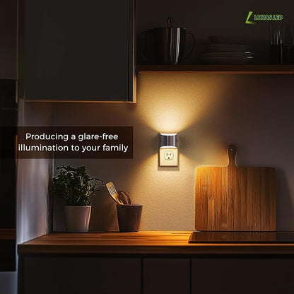 L LOHAS LED Night Lights Plug into Wall, Dimmable Night Light 2 Pack | Plug in Night Light with 3 Level Brightness, 3000K Soft White, Grey Housing