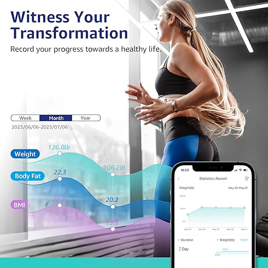 Posture Body Fat Scale, Extra Large Display Digital Bathroom Wireless Weight Scale Composition Analyzer with Heart Rate Heart Index & Body Shape Index with Free APP 400Lb Black