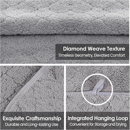 JML Microfiber Bath Towels, Oversized, Ultra Soft, Super Absorbent and Fast Drying, No Fading and Multipurpose Use for Sports, Travel, Fitness, SPA and Yoga (Coral Fleece - Grey, 30 in x 60 in)
