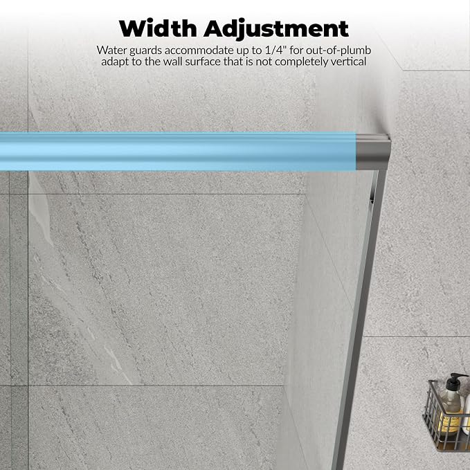 Glass Shower Door 56–60 Inch W × 72 Inch H, Frameless Double Sliding Shower Door with 8mm Tempered Glass, Brushed Silver Shower Glass Door for Walk-in Bathroom