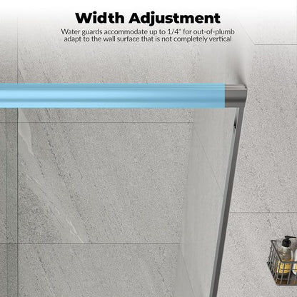 Double Sliding Shower Door 44-48 Inch W×72 Inch H – Brushed Silver Aluminum Frame Bypass Shower Door with 6mm Tempered Glass, Easy Clean Coating