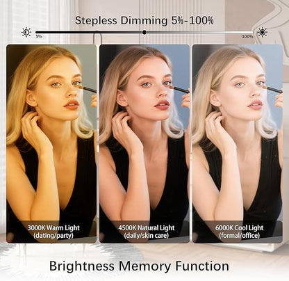 15" Vanity Lights for Mirror, Rechargeable Battery Operated Mirror Lights with Remote Control, 3 Temp&Adjustable Brightness Makeup Light, Cordless Lighting for Vanity Desk (Pink-1Pack)