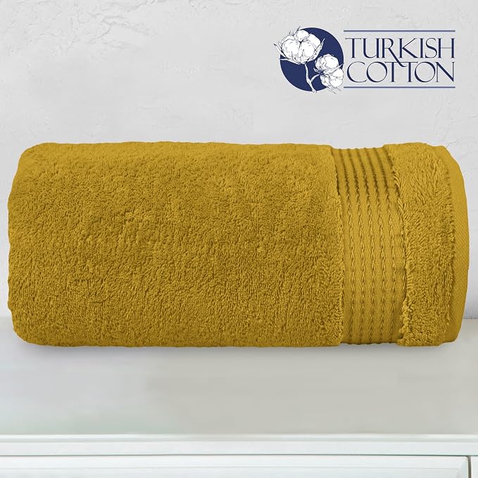 Elegant Comfort Premium Super Soft Highly Absorbent 1 Piece Oversized Bath Sheet - 40" x 80" inch, Luxurious Hotel Spa Quality 100% Turkish Cotton Extra Large Bath Towels for Adults, Gold