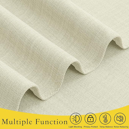 NICETOWN Room Darkening Door Curtains, Privacy Door Window Curtains Thermal Insulate Covering for Camper RV, Portable Travel Use, Small Window Valance for Kitchen, 24 x 18 inches, Beige, 1 Panel