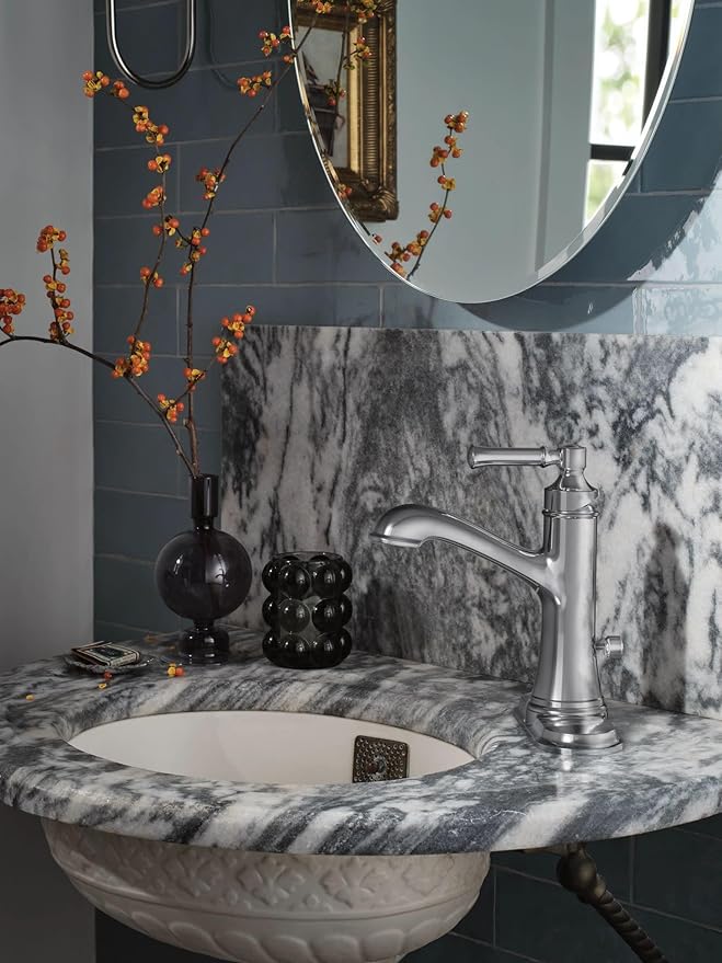 Moen Dartmoor Chrome Single Handle Bathroom Sink Faucet with Optional Deckplate, 6803
