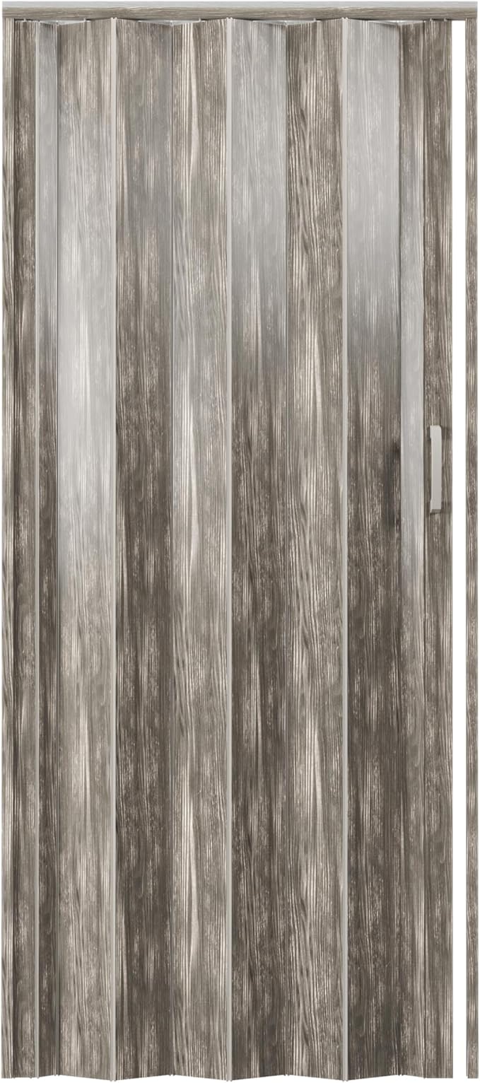 36" x 80" Premium Foldable Accordion Doors,Heavy Duty,Taupe | Foldable accordion doors w/ double‑walled heavy‑duty panels, ideal as interior room dividers for privacy, space‑saving design