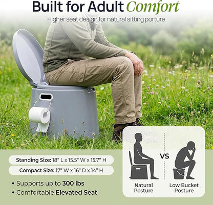 PLAYBERG Portable Travel Toilet for Camping and Hiking