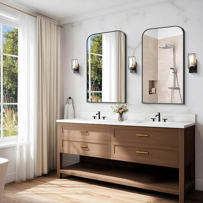 COFENY Bathroom Mirror, 24x40 inch Black Rectangle Wall Mounted Mirror with Thin Frame, Bathroom Vanity Mirrors for Over Sink, Entryway, Living Room, Bedroom