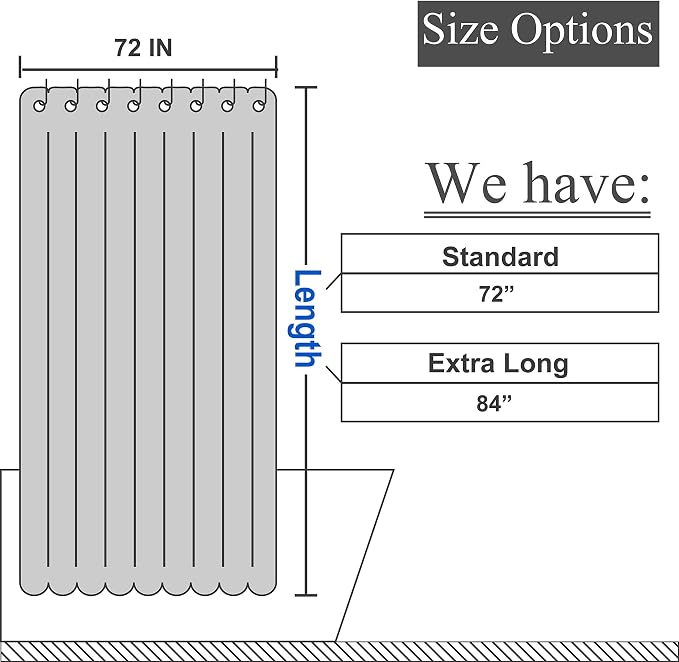 N&Y HOME Extra Long Waffle Shower Curtain with Snap-in Liner Navy, 71x84 | 12 Hooks & Snap on Fabric Liner, Washable, Mesh Window, Hotel Style, 84 inches Length Navy Shower Curtain Set for Bathroom